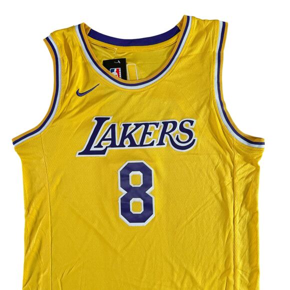 Nike Kobe Bryant #8 Los Angeles Lakers Jersey Men’s 54 Yellow Purple Swingman - Picture 2 of 3